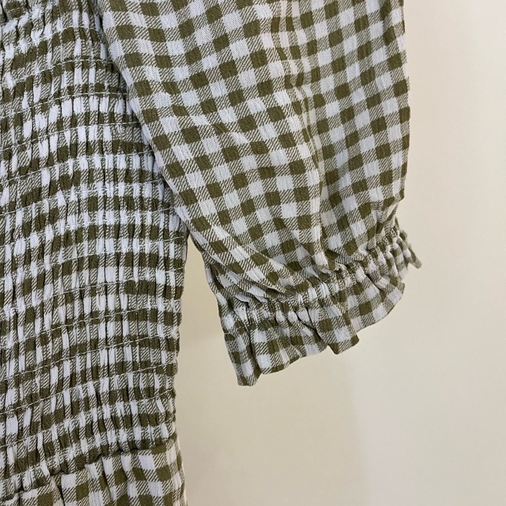 Gingham Puff Sleeve Summer Dress - Picture 6 of 6
